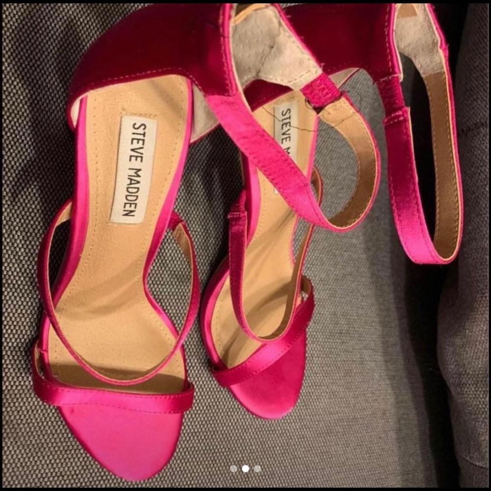 Steve Madden Hot Pink Ankle Strap Heels 8.5